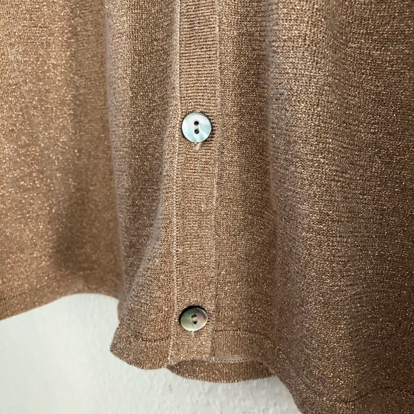 Pure Collection Tan Gold Shimmer Lurex Cardigan - Picture 5 of 8